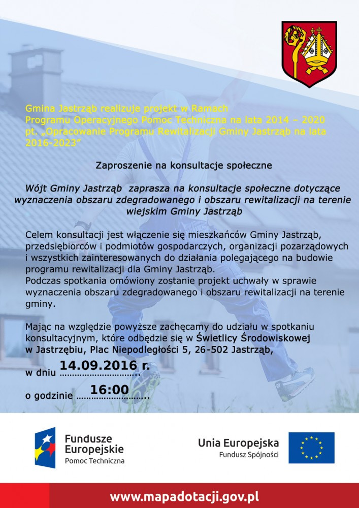Plakat konsultacje w sprawie rewitalizacji