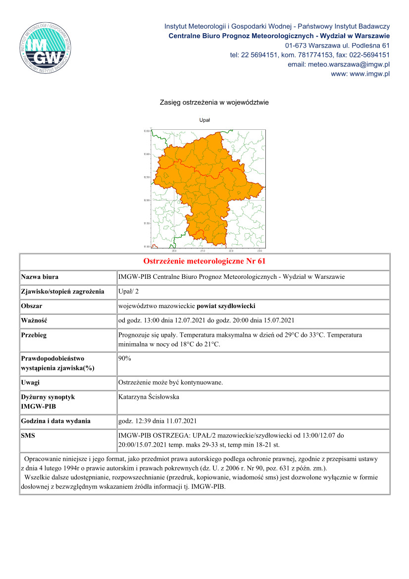 Ostrzeżenie meteorogiczne 1 strona