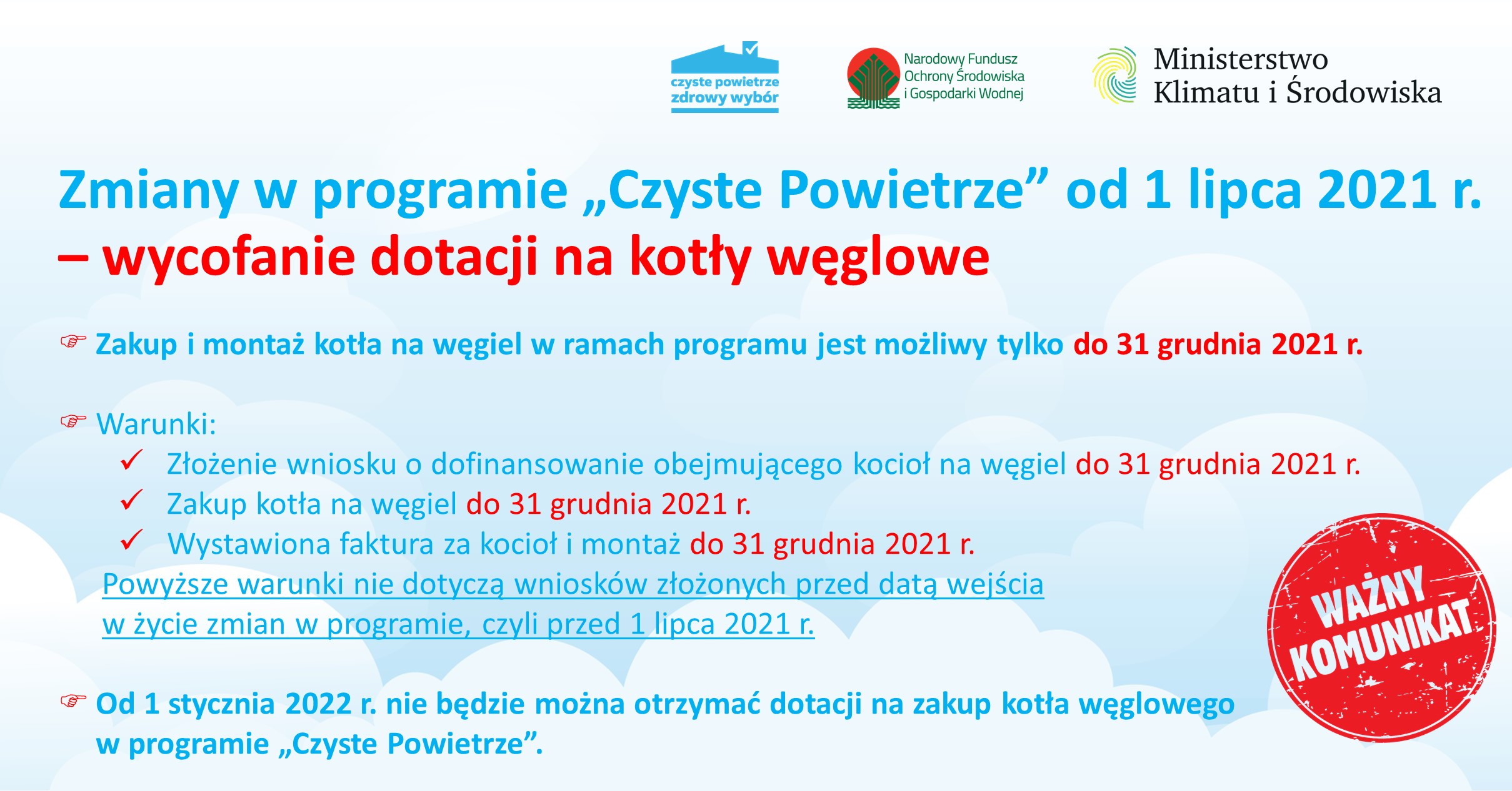 3 Zmiany w programie Czyste Powietrze od 1 lipca 2021 węgiel