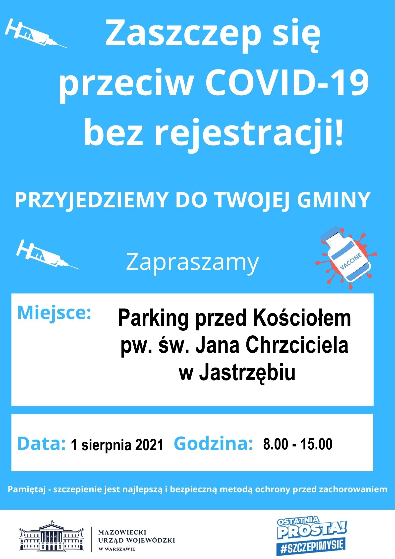 Plakat - Szczepienia 1 sierpnia