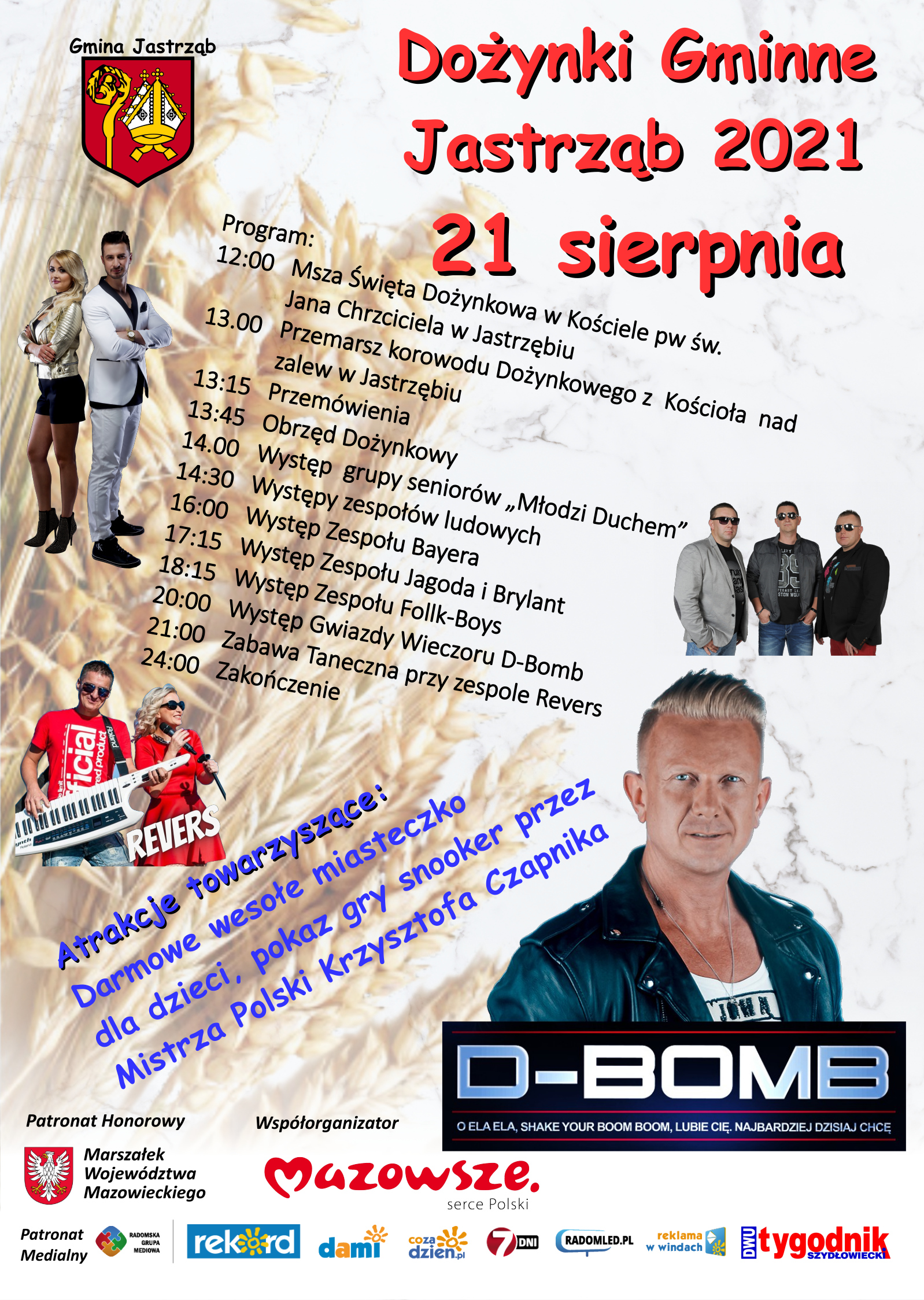 Plakat - Dożynki Gminne Jastrząb 2021-08-21