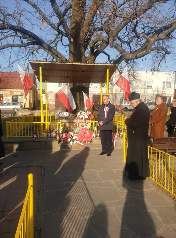 Wójt oraz Proboszcz podczas przemówienia