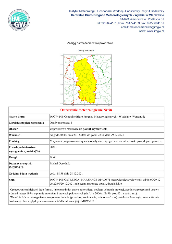 Ostrzeżenie Meteorologiczne nr 98 - MZW_1430_OM_20211228173834677
