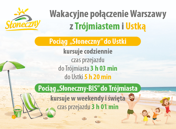 Wakacyjne połączenie Warszawy z Trójmiastem i Ustką