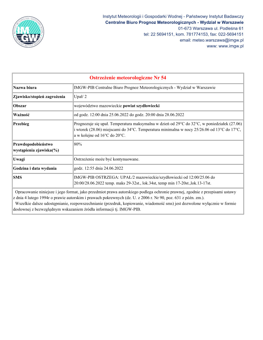 Ostrzeżenie Meteorologiczne nr 54 - MZW_1430_UP_20220624105508682