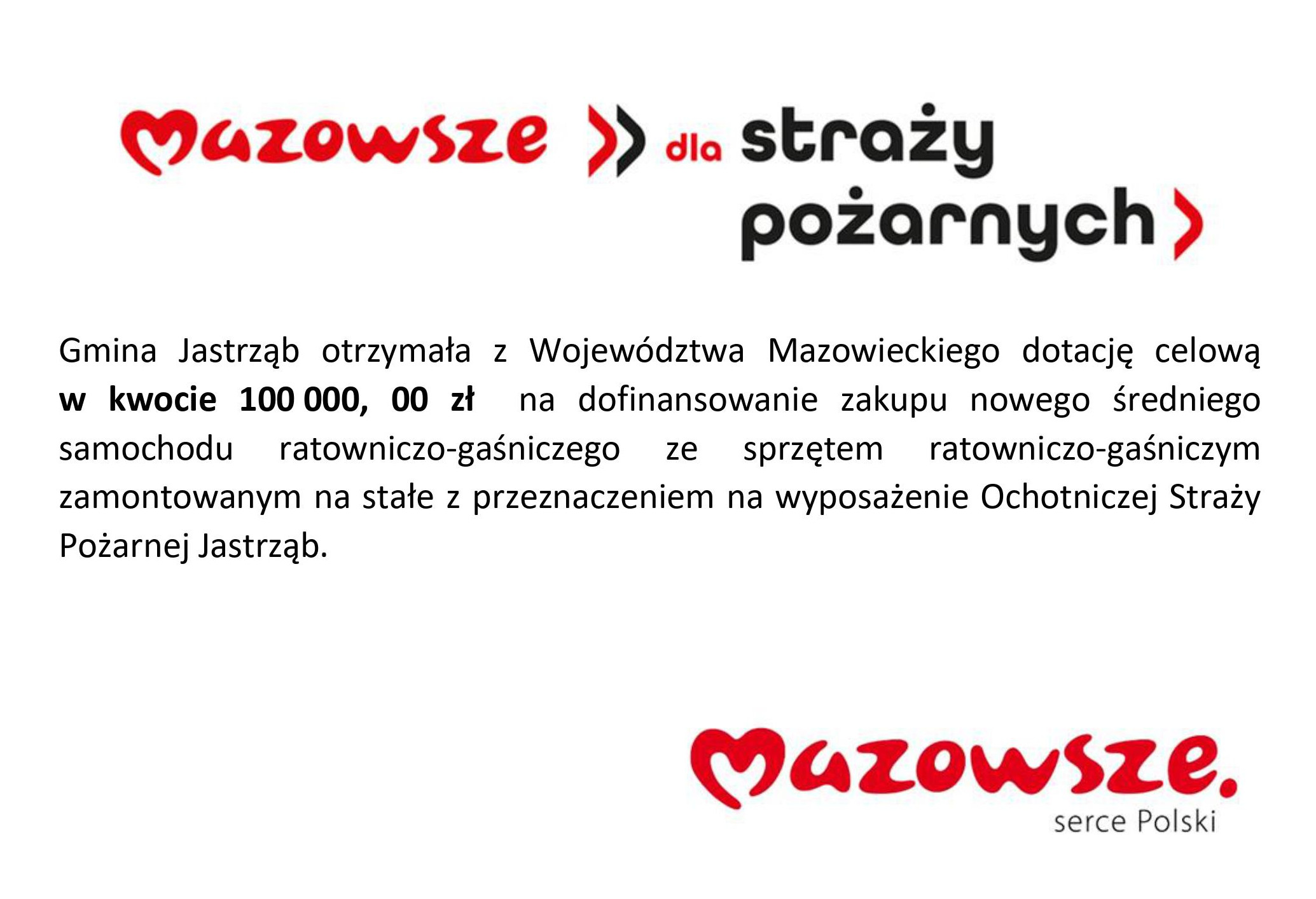 Gmina  Jastrząb otrzymała dofinansowanie