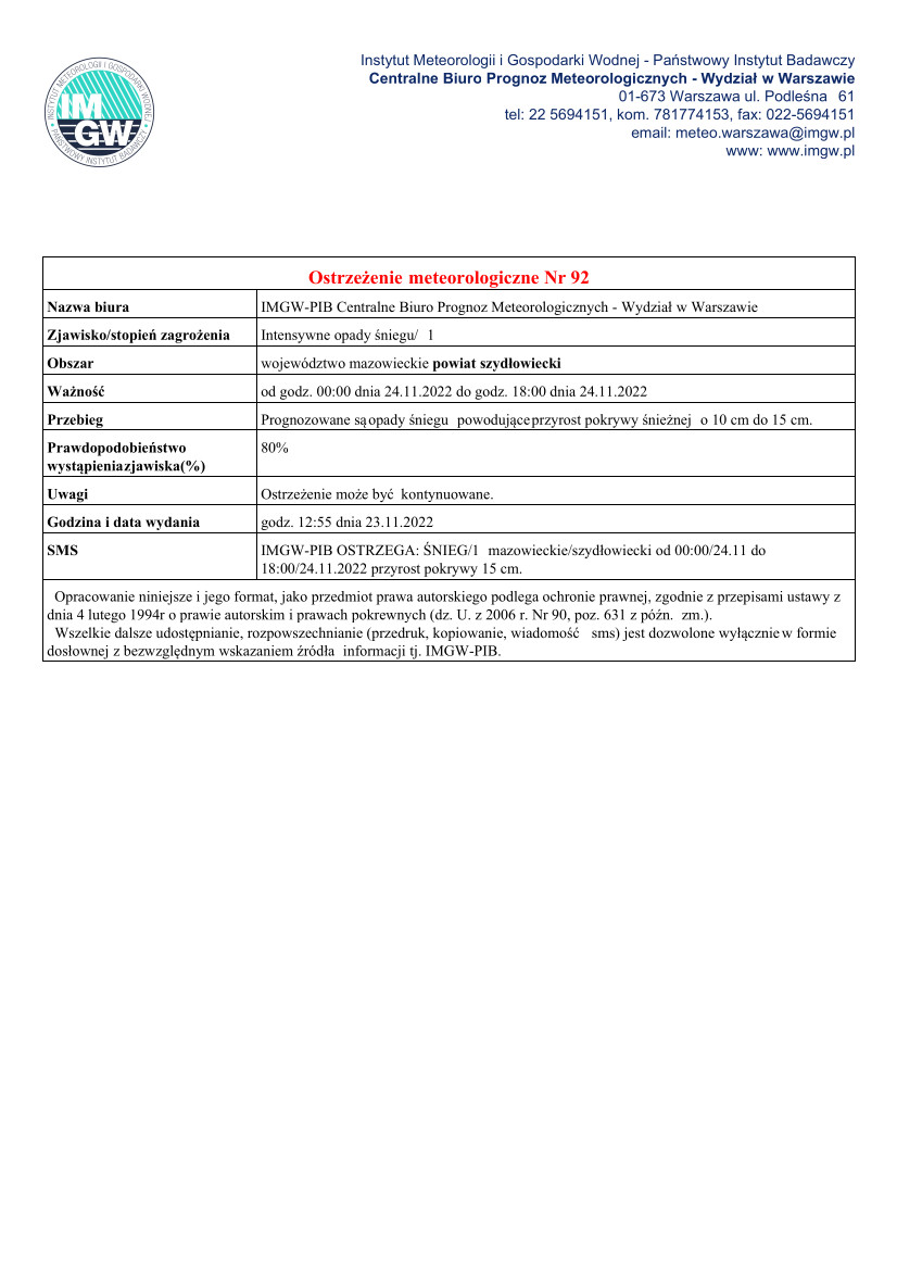 Ostrzeżenie Meteorologiczne nr 92 - MZW_1430_IS_20221123115554612
