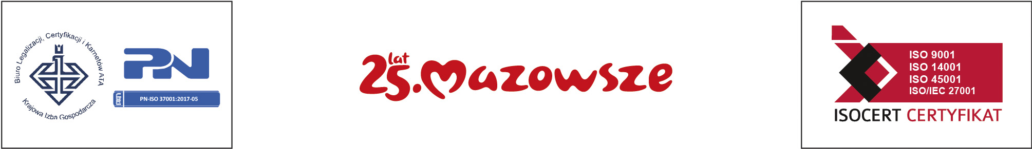 Loga BLCiK 25 lat Mazowsze ISOcert