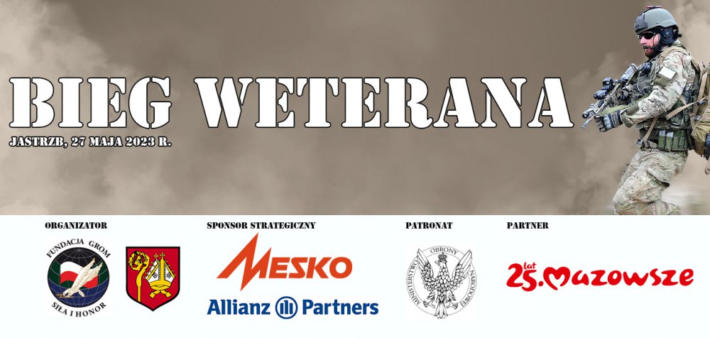 Baner zapisy - Bieg Weterana - Jastrząb 27.05.2023r.