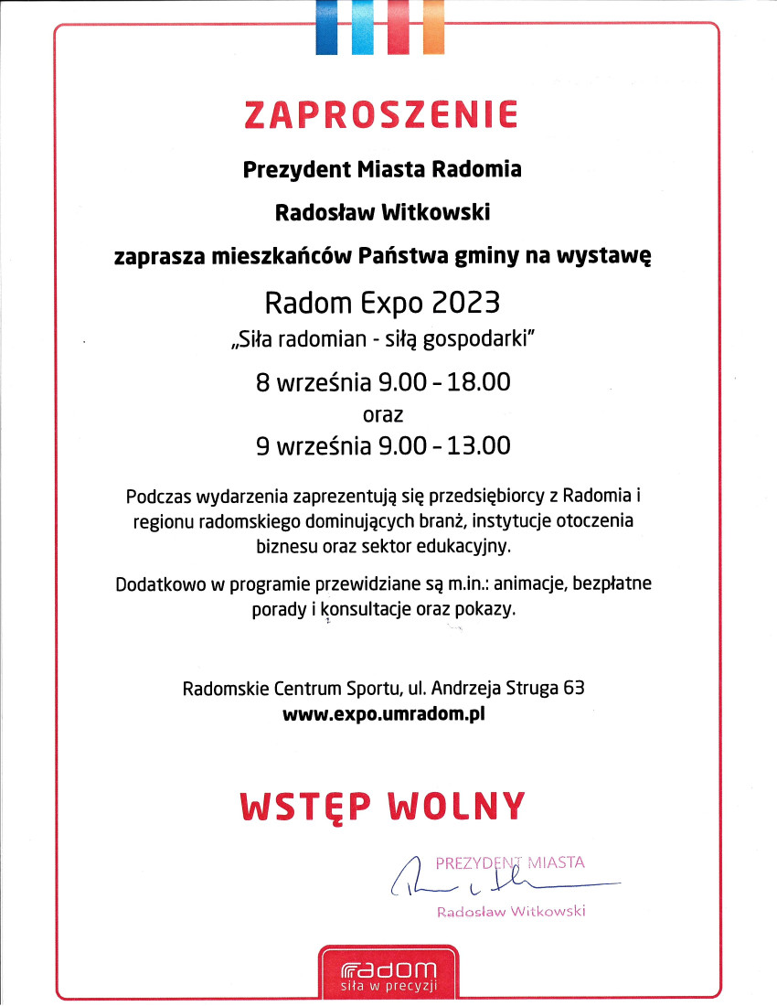 Zaproszenie na Radom Expo 2023