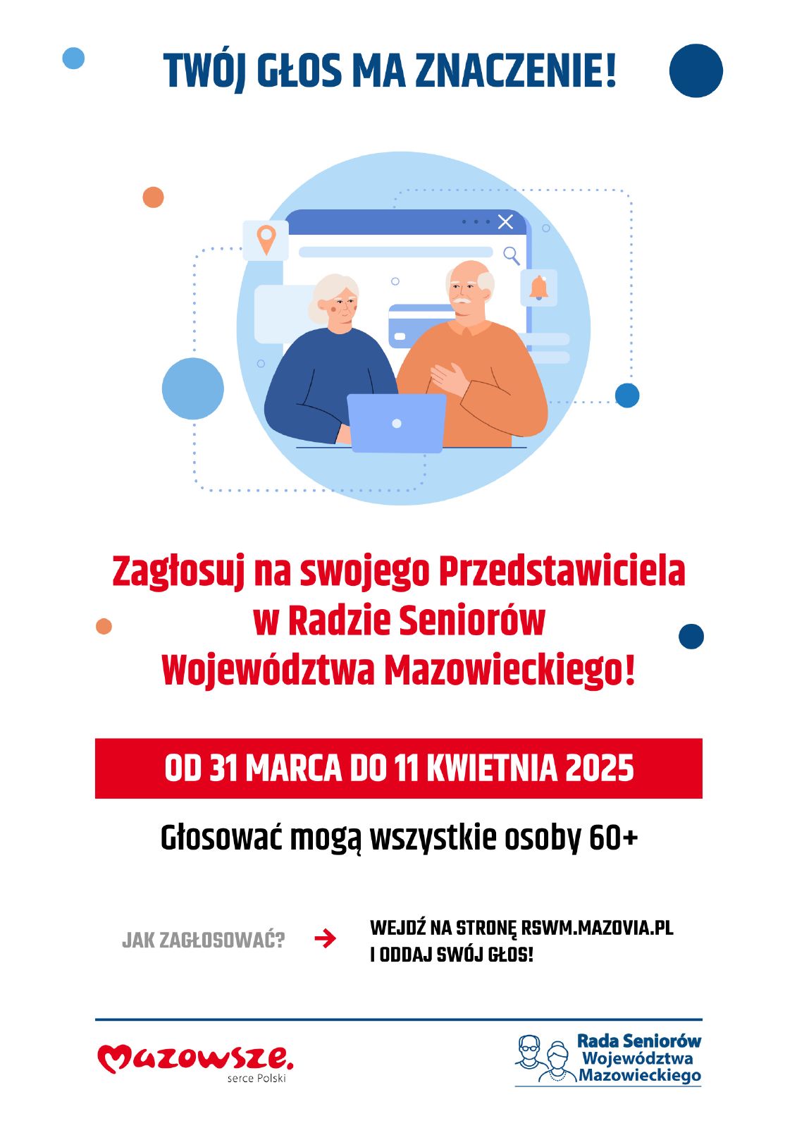 Plakat Wybory do Rady Seniorów Województwa Mazowieckiego – kadencja II