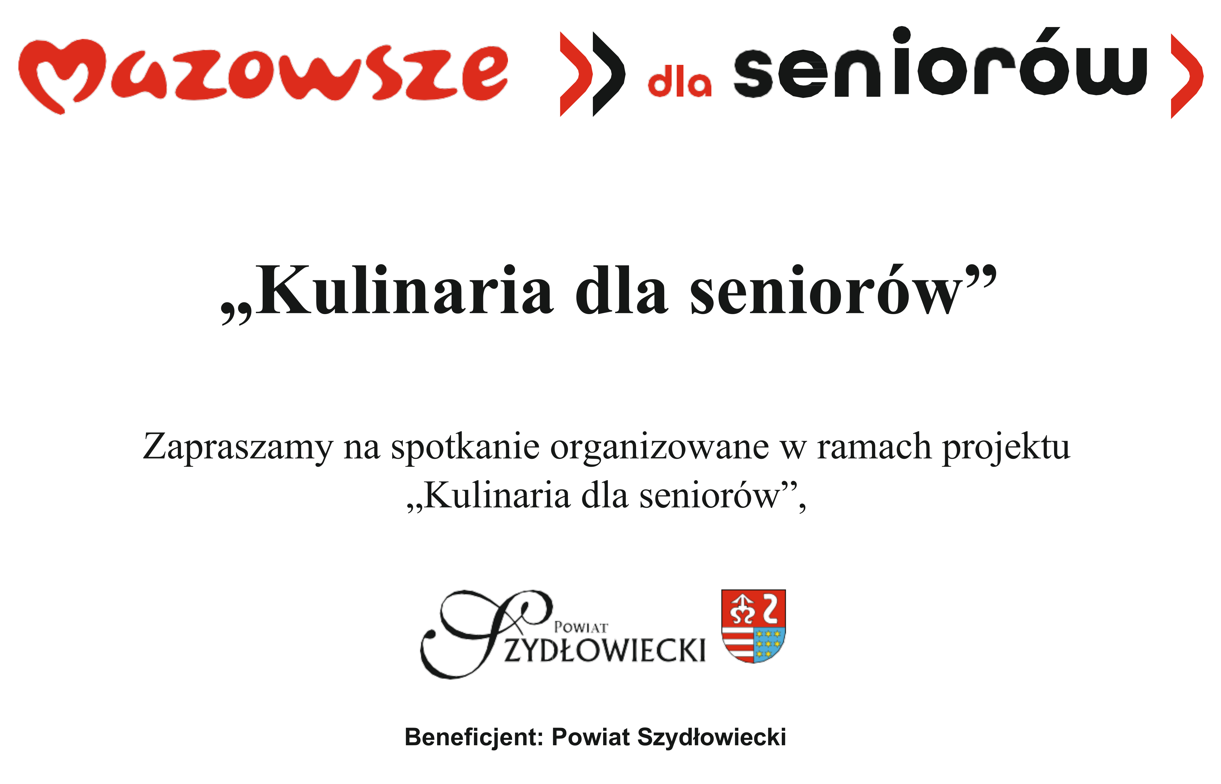Zapraszamy na spotkanie organizowane w ramach projektu Kulinaria dla seniorów