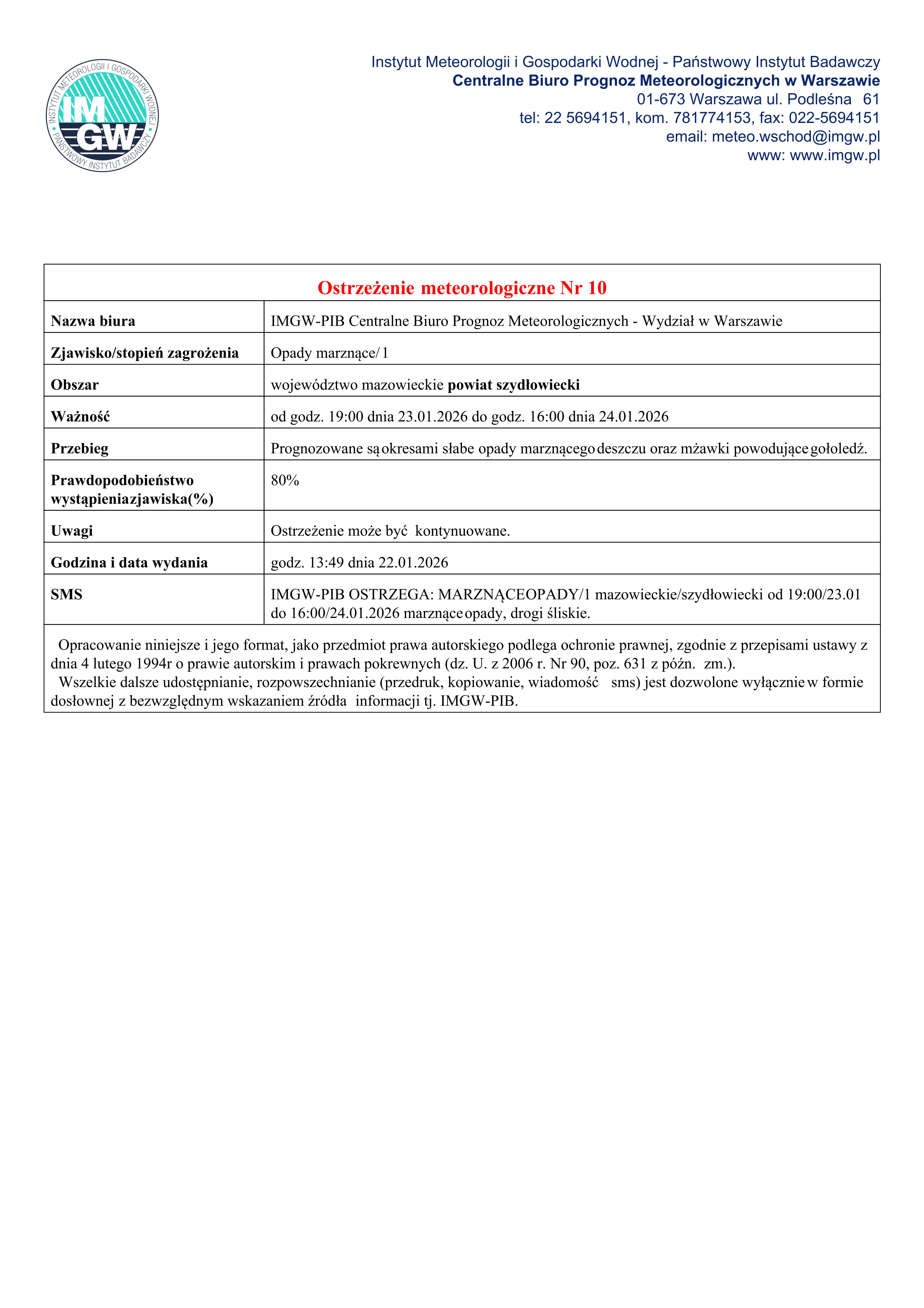 Ostrzeżenie Meteorologiczne Nr 10 - MZW_1430_OM_20260122124924021