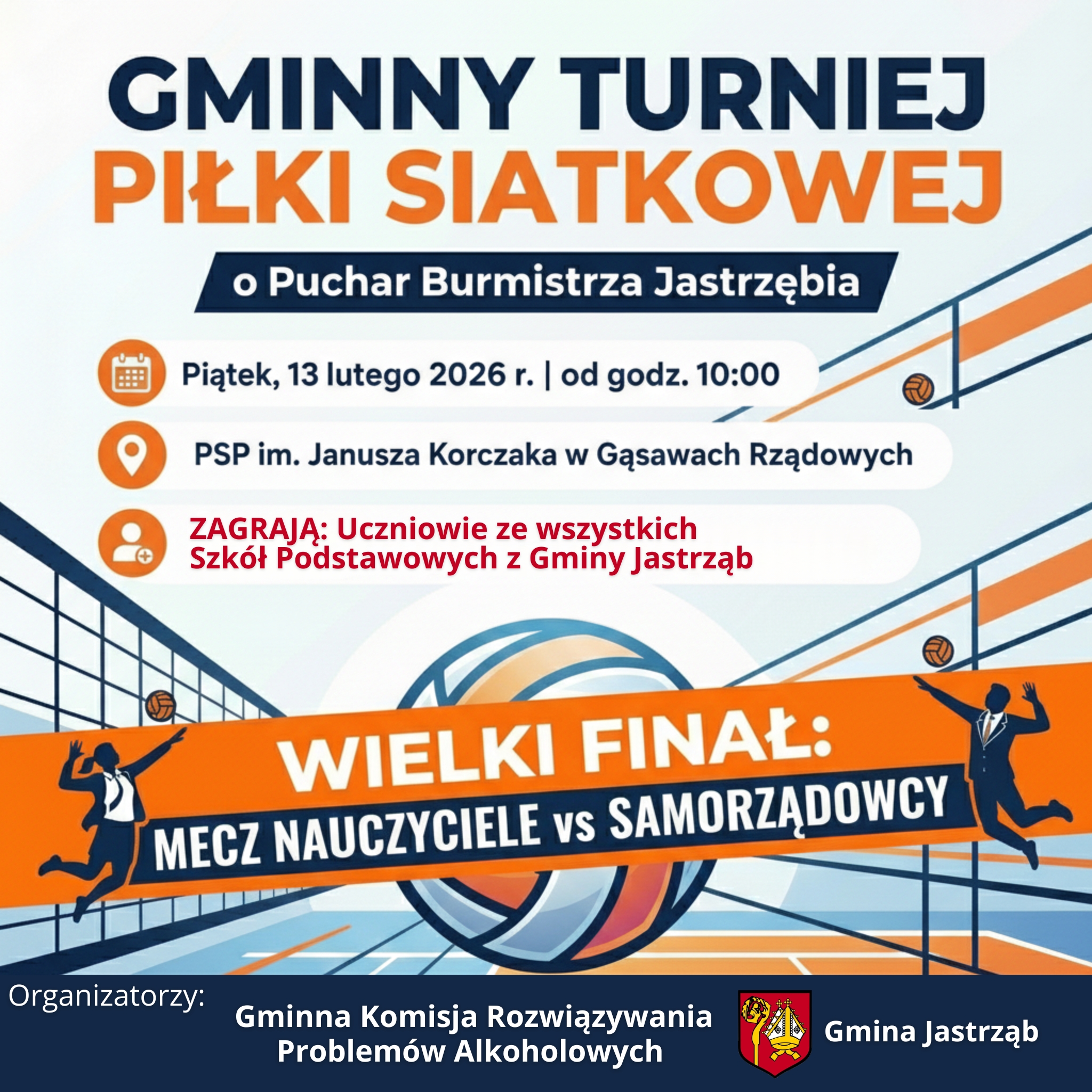 "Gminny Turniej Piłki Siatkowej o Puchar Burmistrza Jastrzębia Andrzeja Brachy" - treść w artykule