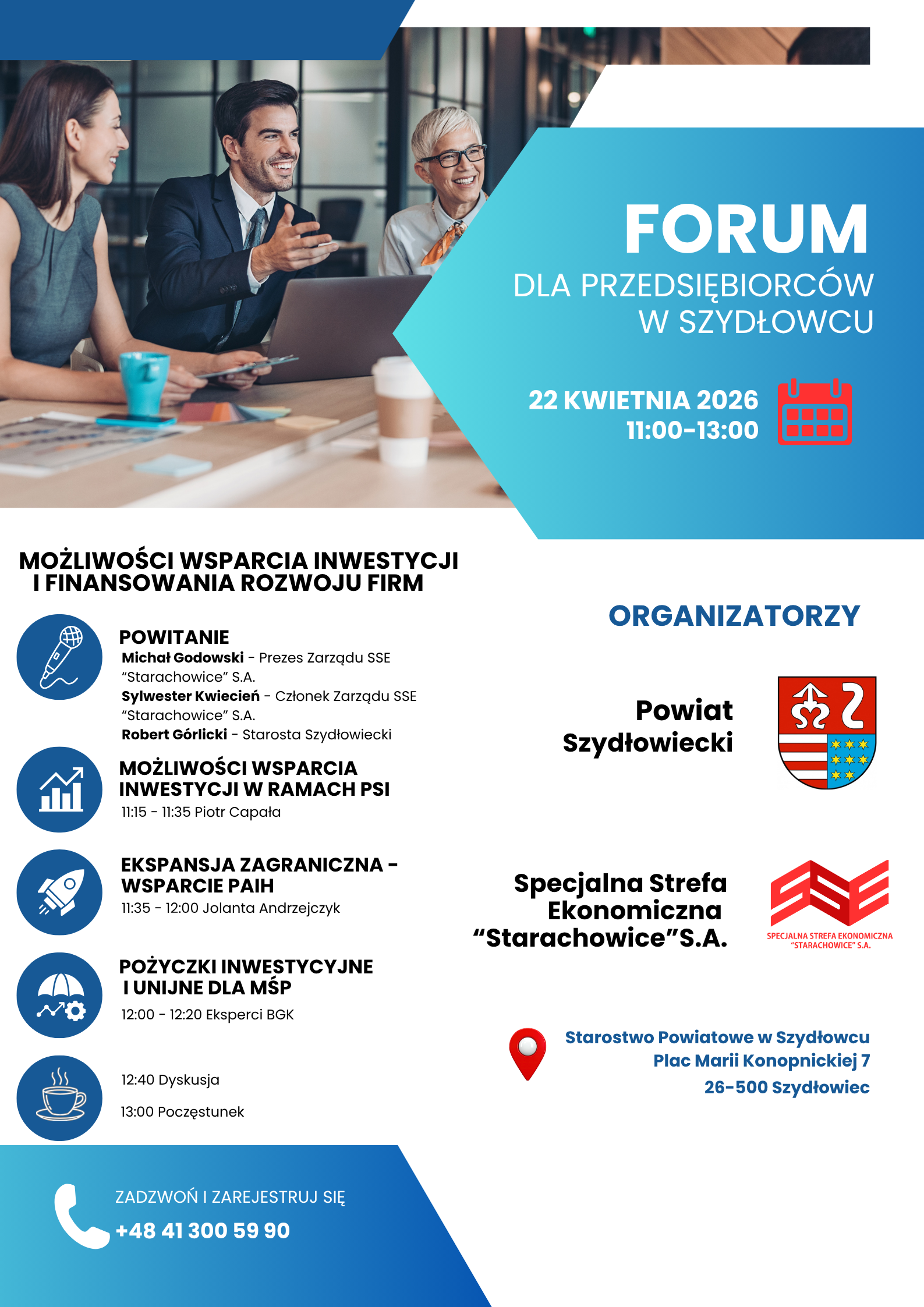 Plakat - Uzyskaj decyzję o wsparciu na realizację nowej inwestycji - treść w artykule