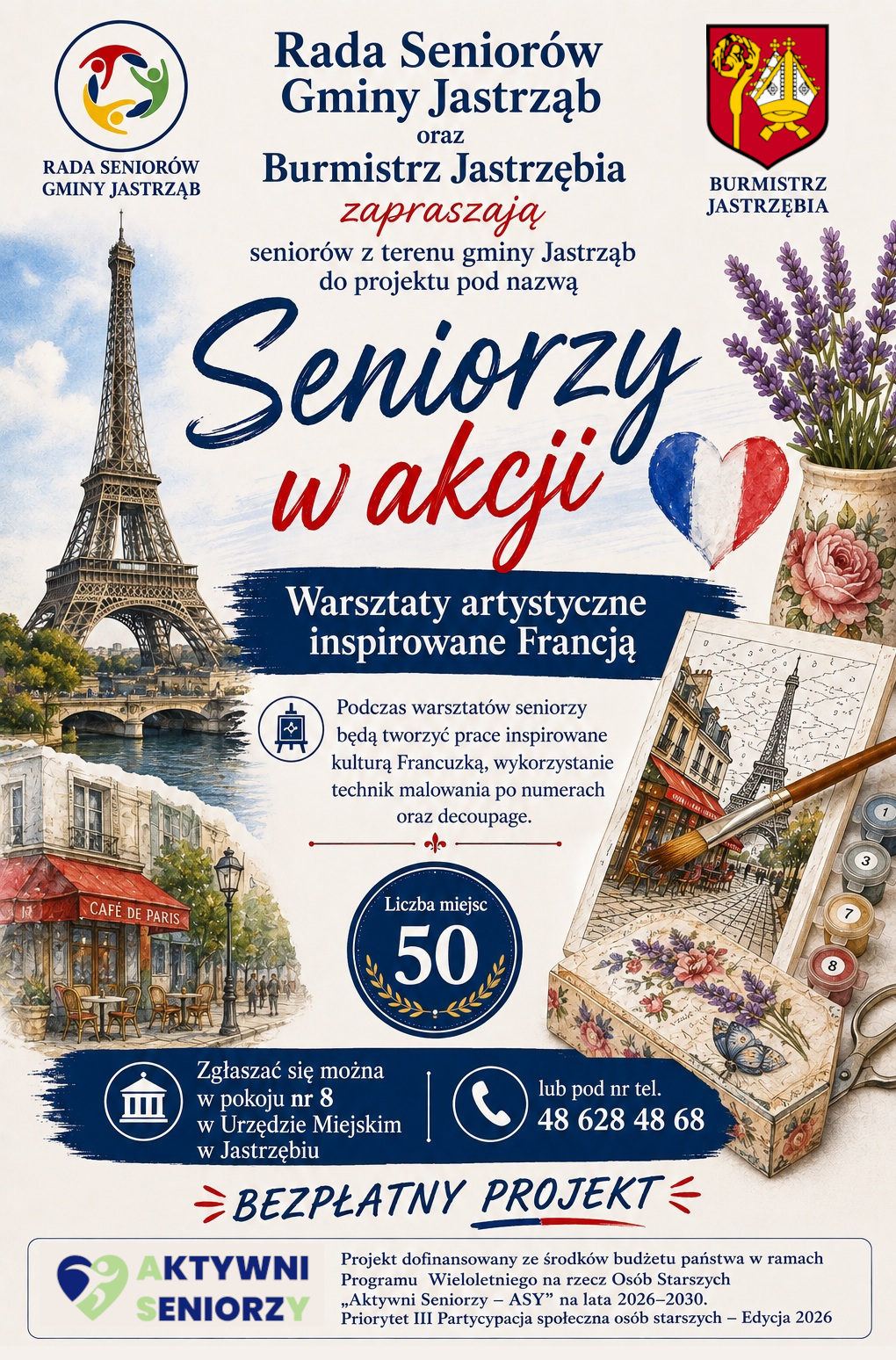 "Seniorzy w akcji - Warsztaty artysztyczne inspirowane Francją" - treść w artykule