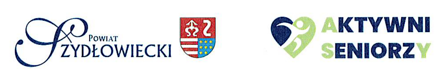 Logo "Powiat Szydłowiecki" z herbem, logo  "Aktywni Seniorzy"