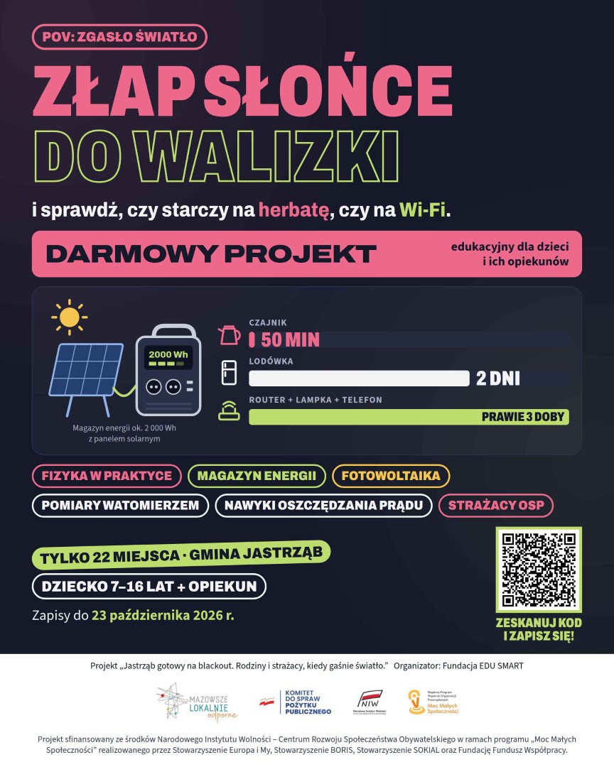 POV: ZGASŁO ŚWIATŁO - Projekt „Jastrząb gotowy na blackout. Rodziny i strażacy, kiedy gaśnie światło” - treść w artykule