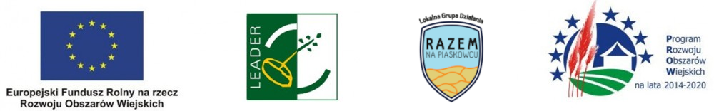 Loga - Europejski Fundusz Rolny na rzecz Rozowju Obszarów Wiejskich - Lider - Lokalna Grupa Działania Razem na Piaskowcu - Program Rozwoju Obszarów Wiejskich na lata 2014-2020