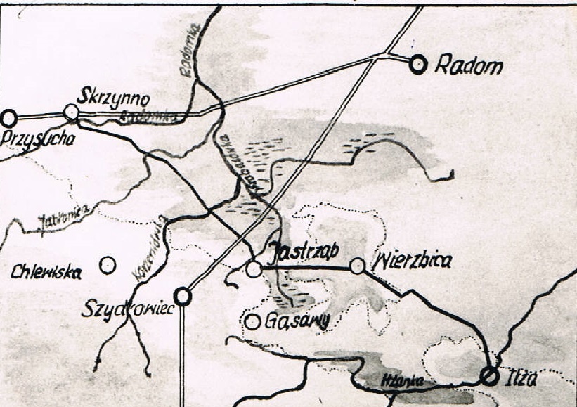 Źródło: Kazimierz Sławiński, Jastrząb /zarys dziejów/ Jastrząb - Wierzbica 1972r