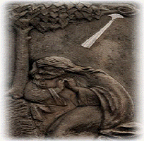 Płaskorzeźba  na jednym z nagrobków